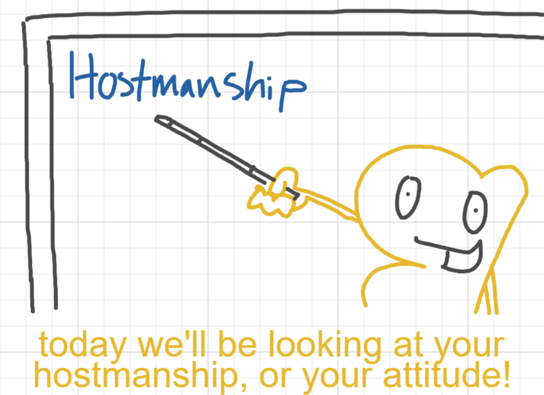 A panel from I've Been Everywhere, Man, episode nine of the Board Boards object show by Furretwalk/WalkingFurret.